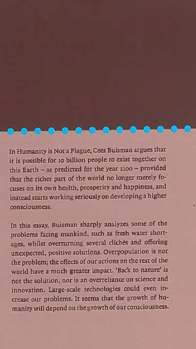 book buisman humanity is not a plague back