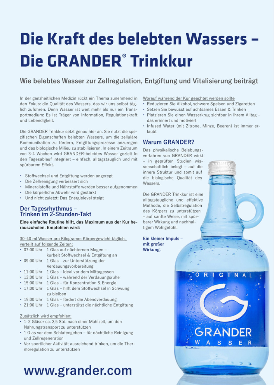 Die Kraft des belebten Wassers – Die GRANDER® Trinkkur